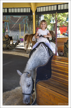Саша на пони-карусели.