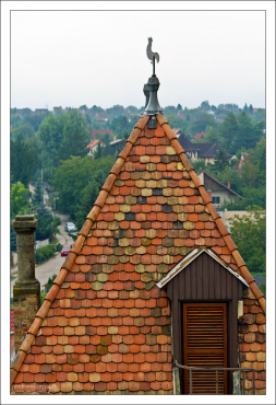 Черепичная крыша одной из башен замка Бори.