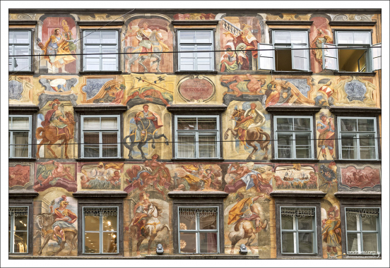 Фресковая роспись на фасаде дома по адресу Herrengasse, 3.