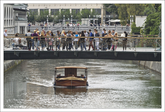 Один из самых новых мостов Любляны - Mesarski most (пешеходный). Построен в 2010 году.