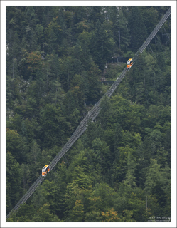 Фуникулер к смотровой площадке Hallstatt Sky Walk.