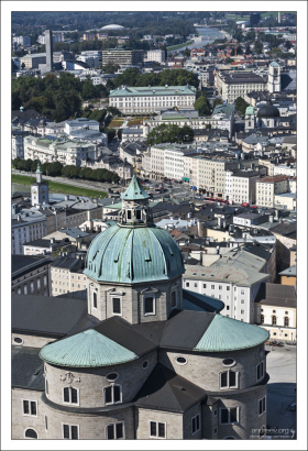 Купол Зальцбургского собора с высоты крепости Hohensalzburg.