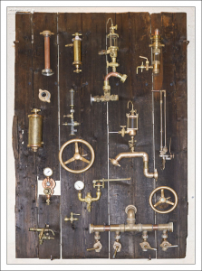 Замысловатая инсталляция в пивоварне “Eggenberg”.