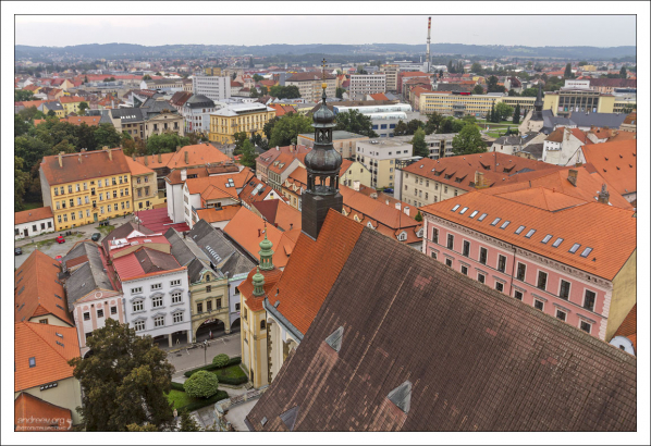 Центр Чески-Будеёвице с высоты Чёрной башни.
