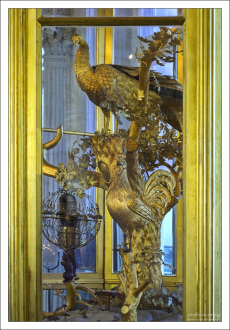Часы "Павлин" в Эрмитаже (18-й век).