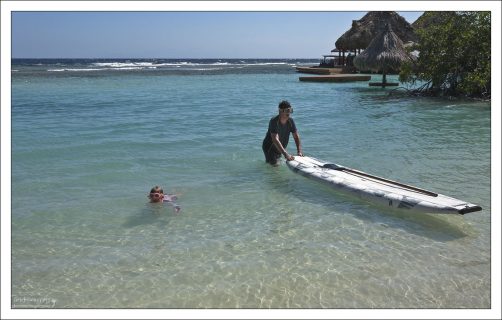 Первые опыты с paddle board.