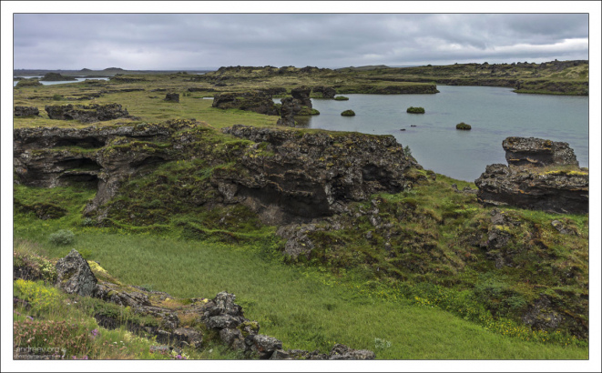 Залив Kálfastrandarvogur - часть озера Миватн.