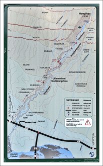 Карта каньона вокруг водопада Хенгифосс.
