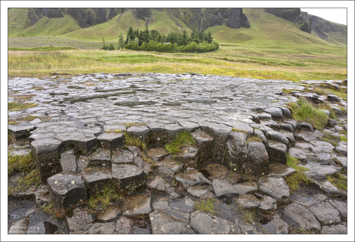 Kirkjugólf - буквально "церковный пол". 80 метров столбчатых базальтовых каменных плит.