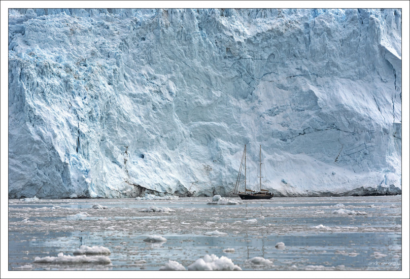 Фронтальная часть ледника Эки.