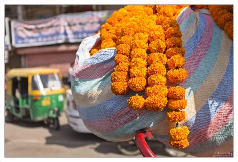 На нитку насаживают головки цветов, которые выглядят как небольшие пышные помпоны, хорошо держат форму, и вкусно пахнут.