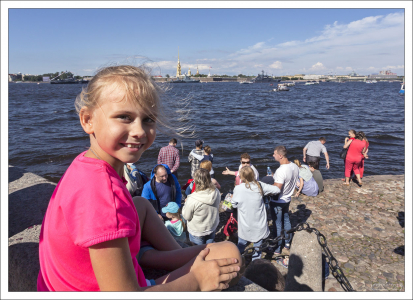 Саша на Эрмитажной пристани.