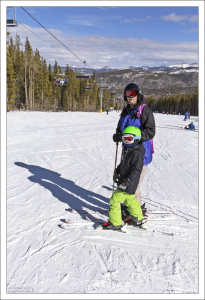Илья и Саша на трассе под подъемником.