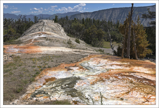 White Elephant Back - Спина Белого Слона. Здесь вместо террас образовался длинный травертиновый гребень.