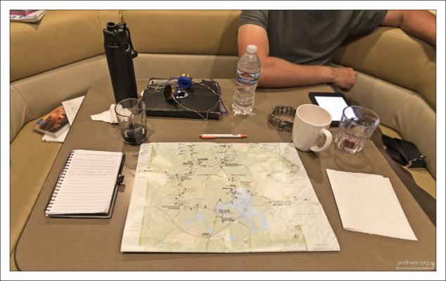 Корректировка маршрута по Йеллоустоуну.