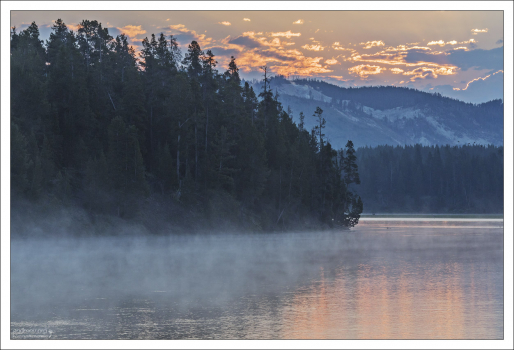 Утренний туман над рекой Йеллоустоун.