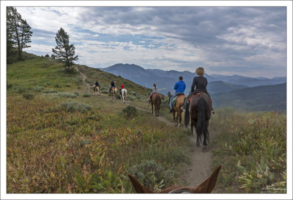 Узкая лошадиная тропа по горному хребту.