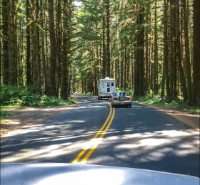 Начало пробки на въезд в национальный парк Olympic National Park.