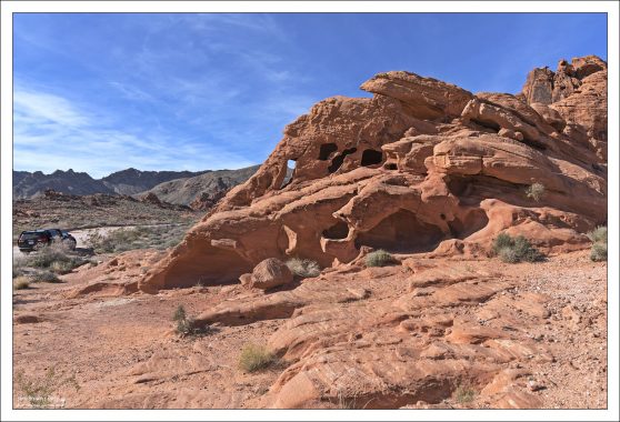 На въезде в парк Valley of Fire State Park со стороны Лас-Вегаса.