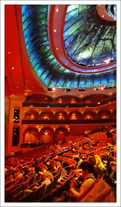 Перед началом водного шоу "О" от Цирк дю Солей.
Название «О» отдает дань французскому слову «eau», то есть «вода».