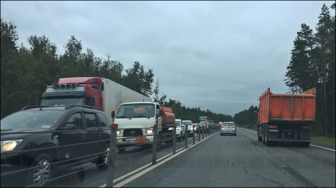 Минское шоссе в сторону Москвы.