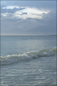 Молочно-зеленая вода у берега.