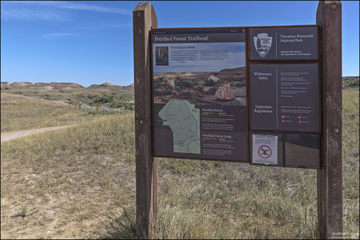 Схема тропы Petrified Forest Trail, протяженностью 10.2 мили. Полный круг занимает около 4 часов.