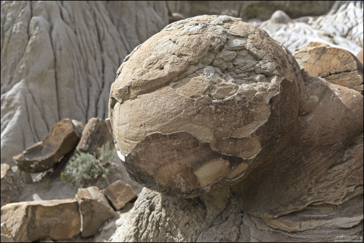 Верхний слой конкреции обычно более слабый, несцементированный, и легко подвергается эрозии.