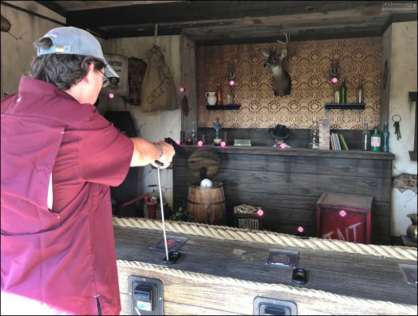 Тир в парке Reptile Gardens. Илья, по обыкновению, выбил всё подчистую.