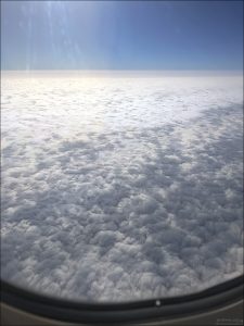 Сильная облачность на подлете к республике Эль-Сальвадор, Центральная Америка.