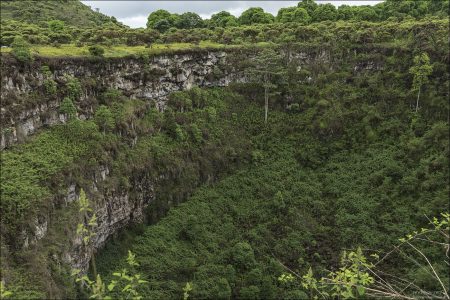 Один из двух кратеров Los Gemelos («Близнецы»), которые представляют собой карстовые воронки в самом центре острова Санта-Крус.