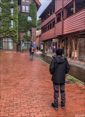 Комплекс торговых зданий, расположенных на набережной в центре Бергена.