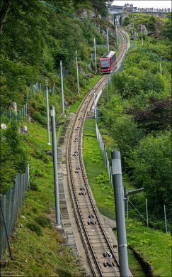 Фуникулерный путь поднимается на 320 метров над уровнем моря.