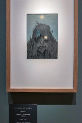 Работа «Лесной тролль» (Skogtroll / Forest Troll, 1906). Её автор, великий норвежский сказочник Теодор Киттельсен (Theodor Kittelsen), создал этот шедевр в качестве обложки для книги сказок.